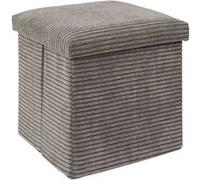 The Home Deco Factory - Pouf de rangement pliable effet côtelé - Taupe G