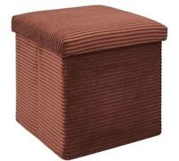 The Home Deco Factory - Pouf de rangement pliable effet côtelé - Terracotta Terracotta G
