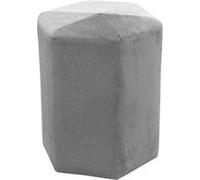 HOME DECO FACTORY - HD6711 Pouf Hexagonal en Velours Côtelé - Décoration Moderne pour Salon, Chambre ou Couloir - Dimensions 35 x 35 x 35 cm - Couleur Gris Foncé
