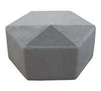 The Home Deco Factory - Pouf XXL design velours Giulia - L. 75 x H. 30 cm - Gris souris - Giulia Gris souris G