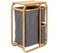 The Home Deco Factory - Rangement 3 paniers avec support en bambou Gris G