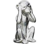 Home Deco Factory - Statue Singe HD0007 - Sculpture en résine - Hauteur 28 cm - Argenté