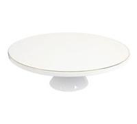 The Home Deco Factory - Support à gâteau en porcelaine - Blanc et doré Blanc
