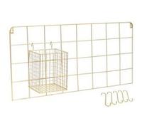 Etagère murale The Home Deco Factory - Support mural filaire avec crochets - L. 60 x l. 30 cm - Doré