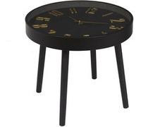 The Home Deco Factory - Table d'appoint avec horloge - Diam. 50 cm x H. 43,5 cm - Noir Noir G
