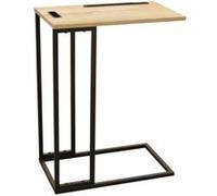 The Home Deco Factory - Table d'appoint en bois et métal avec support tablette Beige G