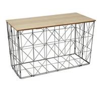 The Home Deco Factory - Table d'appoint pliable filaire plateau en bois gris Gris G