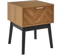 The Home Deco Factory - Table de chevet 1 tiroir en bois FELIX - Marron et noir - FELIX Marron G