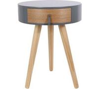 The Home Deco Factory - Table de chevet scandinave Nora - Diam. 35 x H. 45 cm - Gris - Nora Gris