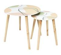 The Home Deco Factory - Tables gigognes en bois Poésie formelle (Lot de 2) Multicolore G