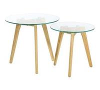 The Home Deco Factory - Tables gigognes en verre trempé (Lot de 2) Transparent G