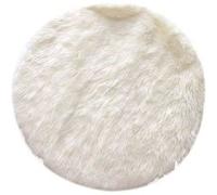 Tapis rond effet fourrure Cocooning - Diam. 115 cm - Blanc ecru