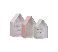 The Home Deco Kids - Lot de 3 boites gigognes Maison Little princesse Rose G