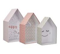 The Home Deco Kids - Lot de 3 boites gigognes Maison Little princesse Rose G