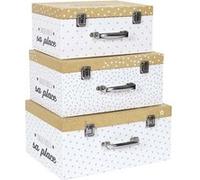 The Home Deco Kids - Set de 3 valisettes de rangement enfant étoiles multicolore G