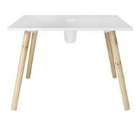 The Home Deco Kids - Table enfant Gribouille en bois avec pot à crayons 60x60xH42 cm Blanc