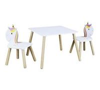 The Home Deco Kids - Table et 2 chaises en bois licorne Lily multicolore G
