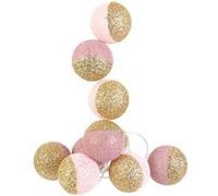The Home Deco Light - Guirlande lumineuse boules pailletées 10 leds rose, doré Rose, Doré