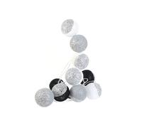 The Home Deco Light - Guirlande lumineuse boules pailletï¿½es 10 leds noir, argent