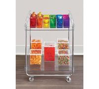 The Home Edit by iDesign Chariot à roulettes transparent avec 2 tablettes et roues verrouillables