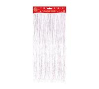 The Home Fusion Company DÉCORATION NOËL Ange Cheveux Guirlande Lametta Blanc Rouge Argent Or - Blanc
