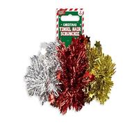 The Home Fusion Company Lot de 3 chouchous en guirlande dorée, rouge et argent - Parfait pour Noël