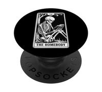The Homebody Carte de Tarot Squelette d'intérieur Introverti PopSockets PopGrip Adhésif