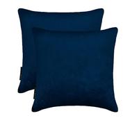 The HomeCentric Bleu Marine Décoratif Housses de Coussin 40x40 cm | Paquet de 2 Moderne Velours Housse de Coussin | Couleur Unie Taies d'oreiller pour canapé, Chambre et Salon - Navy Blue Velvet