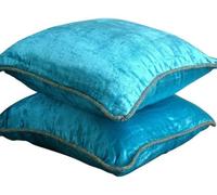 The HomeCentric Bleu Turquoise Taies d'oreiller, Couleur Unie Cord Perle 40x40 cm Taies d'oreiller Decoratif, Velours Jettent des Oreillers Couvrent, Contemporain Taies d'oreiller - Turquoise Shimmer