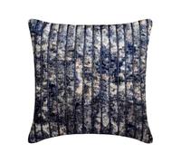 The HomeCentric Décoratif Bleu Oreiller, 30 x 30 cm Velours Coussin, Housse de Coussin avec Matelassé et perlé, Rayé Coussin, Moderne Oreiller - Allura