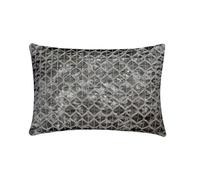 The HomeCentric Décoratif de Luxe Gris & Argent Oreiller, 30x60 cm Soie Coussin, Housse de Coussin avec Feuille perlée, Treillis et Treillis, Géométrique Coussin, Moderne Oreiller - Foiled Lattice