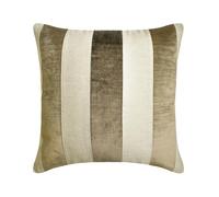 The HomeCentric Décoratif Marron Oreiller, Lot de 2, 40x40 cm Velours Coussin, Housse de Coussin avec Patchwork, Rayé Coussin, Moderne Oreiller - Velvet Band Taupe