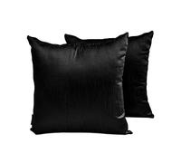 The HomeCentric Décoratif Noir Housse de Coussin Lombaire Lot de 2, 30x50 cm Art Soie Housse de Coussin Simple et Solide, Solide Housse de Coussin oblongue, Moderne - Black Luxury