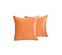 The HomeCentric Décoratif Orange Housses de Coussin Lot de 2, 60 x 60 cm Satin Coussin Solide, Housse de Coussin avec, Solide Coussin, Moderne Housses de Coussin - Orange Slub Satin