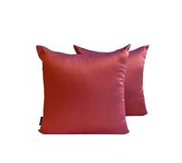 The HomeCentric Décoratif Rouille et Violet Housses de Coussin Lot de 2, 50x50 cm Soie Artistique Coussin Soie Unie et Bicolore, Housse de Coussin, Moderne Housses de Coussin - Rust & Purple Luxury