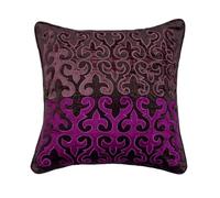 The HomeCentric Décoratif Violet Housse De Coussin, 40 x 40 cm Velours Oreiller, Housse de Coussin avec Applique, Abstrait Oreiller, Contemporain Housse De Coussin - Ever Plum