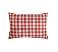 The HomeCentric Holiday Décor Décoratif Housse de Coussin Lombaire 30 x 50 cm Rouge Coton Housse de Coussin Chèques Buffalo, Carreaux et Rayures Housse de Coussin oblongue, Ferme - Grid Loom Red