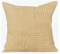 The HomeCentric Housses de Coussin decoratives Jaune, Coton Jetez Les couvertures de Coussin, couvertures Faites Main de Coussin - Yellow Pintuck Block