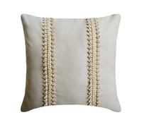 The HomeCentric Ivoire Décoratif Housses de Coussin 50x50 cm | Lot de 2 Moderne Jacquard Housse de Coussin Chevron | Tissage à Chevrons Taies d'oreiller pour canapé et Chambre - Pearl Strand