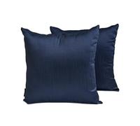 The HomeCentric Luxe Bleu Marine Housse de Coussin Lombaire Lot de 2, 35x60 cm Art Soie Housse de Coussin Simple et Solide Housse de Coussin oblongue, Moderne - Navy Blue Luxury