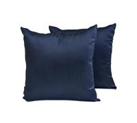 The HomeCentric Luxe Bleu Marine Oreiller Lot de 2, 40 x 40 cm Art Soie Coussin Simple et Solide, Housse de Coussin avec Housse de Coussin Solide, Moderne Oreiller - Navy Blue Luxury