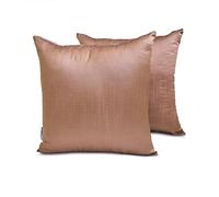 The HomeCentric Luxe Cuivre Oreiller Lot de 2, 30 x 30 cm Art Soie Coussin Simple et Solide, Housse de Coussin avec Housse de Coussin Solide, Moderne Oreiller - Copper Luxury
