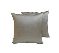 The HomeCentric Luxe Housse de Coussin carrée Gris Taupe Lot de 2, 30 x 30 cm Art Soie Coussin Simple et Housse de Coussin avec, Solide Coussin, Housse de Coussin Moderne - Taupe Gray Luxury