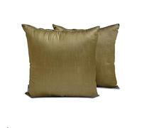 The HomeCentric Luxe Or Antique Oreiller Lot de 2, 40 x 40 cm Art Soie Coussin Simple et Solide, Housse de Coussin avec Housse de Coussin Solide, Moderne Oreiller - Antique Gold Luxury