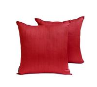 The HomeCentric Luxe Rouge Sang Oreiller Lot de 2, 50 x 50 cm Art Soie Coussin Simple et Solide, Housse de Coussin avec Housse de Coussin Solide, Moderne Oreiller - Blood Red Luxury