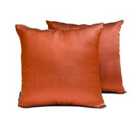 The HomeCentric Luxe Rouiller Housse de Coussin Lombaire Lot de 2, 30x40 cm Art Soie Housse de Coussin Simple et Solide, Solide Housse de Coussin oblongue, Moderne - Rust Luxury
