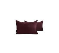 The HomeCentric Luxe Vin Housse de Coussin Lombaire Lot de 2, 30x35 cm Satin Housse de Coussin Solide Housse de Coussin oblongue, Moderne - Wine Slub Satin