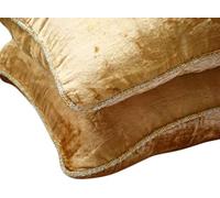 The HomeCentric Or Oreillers Decoratifs Couvercle, Couleur Unie Cord Perle Taie d'oreiller, 40x40 cm Jeter Les Taies d'oreiller, Carre Velours Oreillers Couvre pour Canape - Gold Shimmer