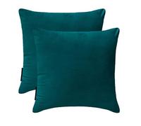 The HomeCentric Paon Luxe Housses de Coussin 30x30 cm | Paquet de 2 Moderne Velours Housse de Coussin | Couleur Unie Taies d'oreiller pour canapé, Chambre et Salon, Design Moderne - Peacock Velvet