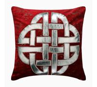 The HomeCentric Rouge Housse De Coussin Deco, 45 x 45 cm Velours Grec & Applique & Fleuret Housse De Coussin Exterieur, Geometrique Moderne - Greek Aphrodite